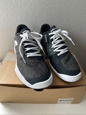 Babolat Women's Black and White Court Sneakers
